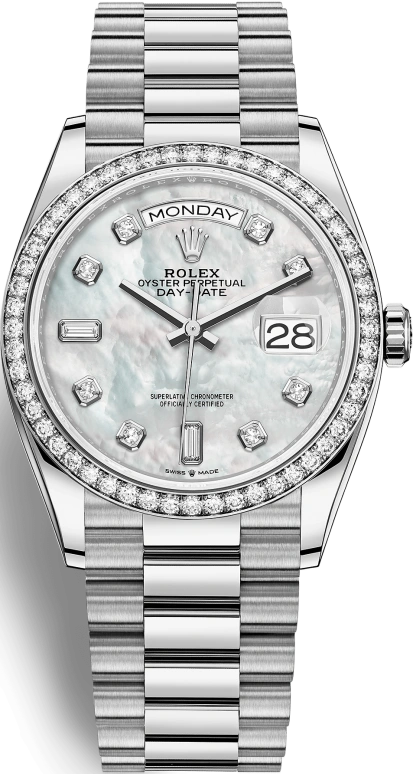 Rolex,Day-Date 36 36mm,36mm,White Gold,White,Automatic,Date,Day,128349RBR,128349RBR-0004