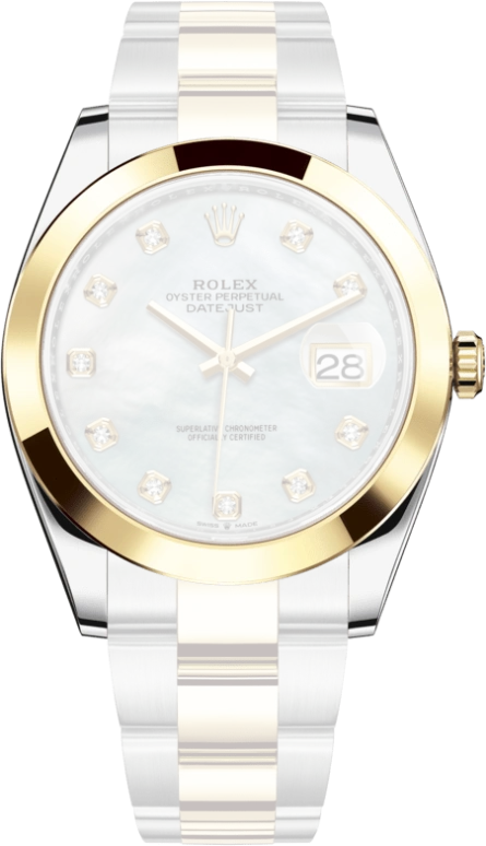 Rolex,Datejust 41 41mm,41mm,Yellow Gold,Stainless Steel,White,Automatic,Day,70hours,126303,126303-0017