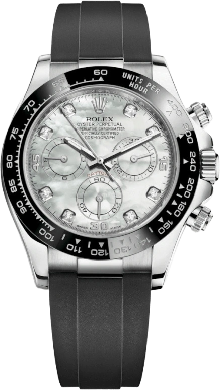 Rolex,Daytona 40mm,40mm,Ceramic,White Gold,Silver,Automatic,Chronograph,Column Wheel,116519LN,116519LN-0026