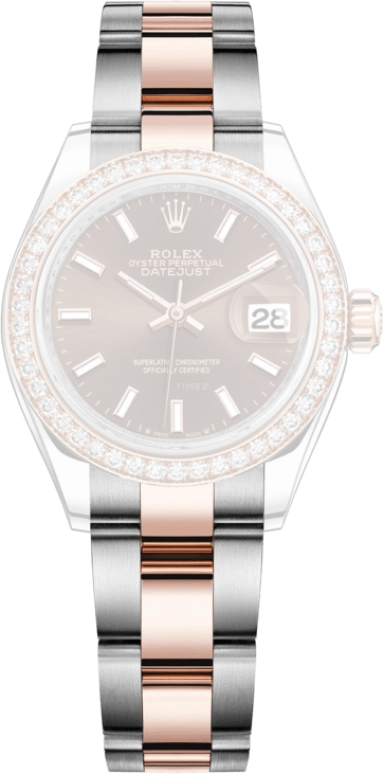 Rolex,Lady-Datejust 28mm,28mm,Rose Gold,Stainless Steel,Brown,Chocolate,Automatic,Day,55hours,279381RBR,279381RBR-0018