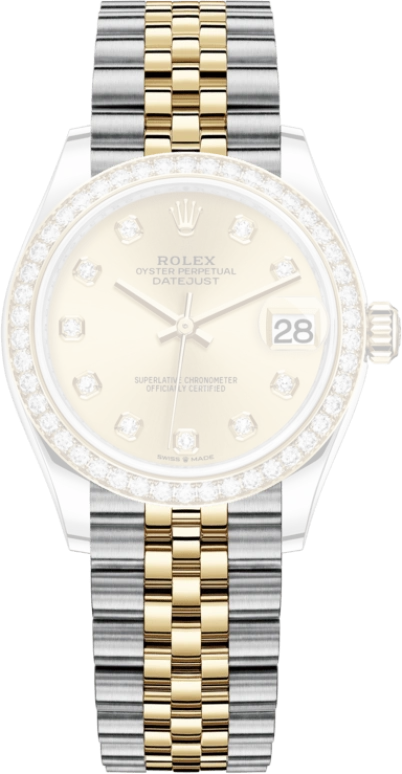 Rolex,Datejust 31 31mm,31mm,Yellow Gold,Stainless Steel,Champagne,Automatic,Day,55hours,278383RBR,278383RBR-0026