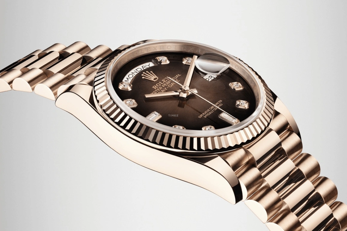 Rolex,Day-Date 36 36mm,36mm,Rose Gold,Brown,Automatic,Date,Day,128235,128235-0037