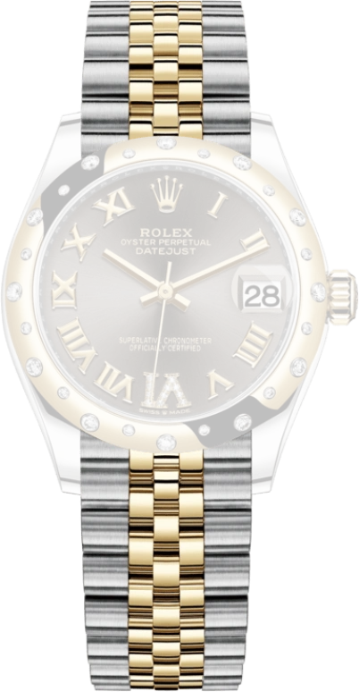 Rolex,Datejust 31 31mm,31mm,Yellow Gold,Stainless Steel,Grey,Automatic,Day,55hours,278343RBR,278343RBR-0018
