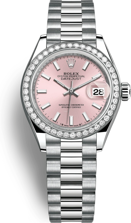 Rolex,Lady-Datejust 28mm,28mm,White Gold,Pink,Automatic,Day,55hours,279139RBR,279139RBR-0004