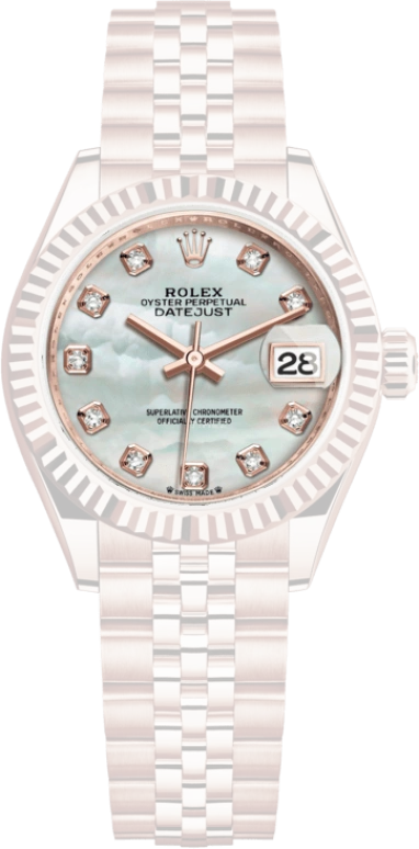 Rolex,Lady-Datejust 28mm,28mm,Everose Gold,White,Automatic,Day,55hours,279175,279175-0018