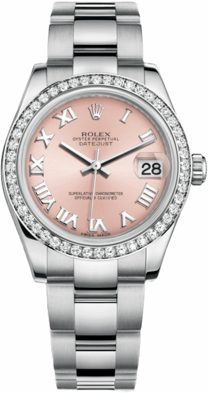 Rolex,Datejust 31 31mm,31mm,White Gold,Stainless Steel,Pink,Automatic,Day,48hours,178384,178384-0024
