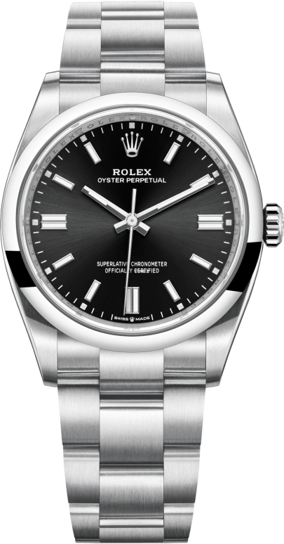 Rolex,Oyster Perpetual 36mm,36mm,Stainless Steel,Black,Automatic,70hours,In-house Caliber,126000,126000-0002