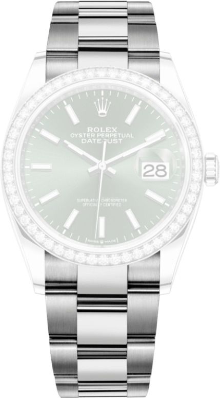 Rolex,Datejust 36 36mm,36mm,White Gold,Stainless Steel,Green,Automatic,Day,70hours,126284RBR,126284RBR-0044