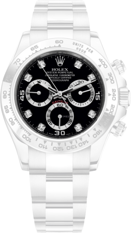 Rolex,Daytona 40mm,40mm,White Gold,Black,Automatic,Chronograph,Column Wheel,116509,116509-0055