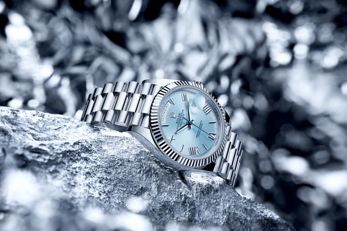 Rolex,Day-Date 40 40mm,40mm,Platinum,Ice Blue,Automatic,Date,Day,228236,228236-0012