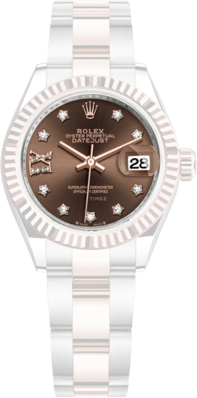 Rolex,Lady-Datejust 28mm,28mm,Oystersteel,Everose Gold,Brown,Automatic,Day,55hours,279171,279171-0004