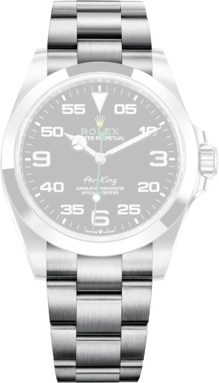 Rolex,Air King 40mm,40mm,Stainless Steel,Black,Automatic,70hours,In-house Caliber,Gordon James Ramsay,126900,126900-0001