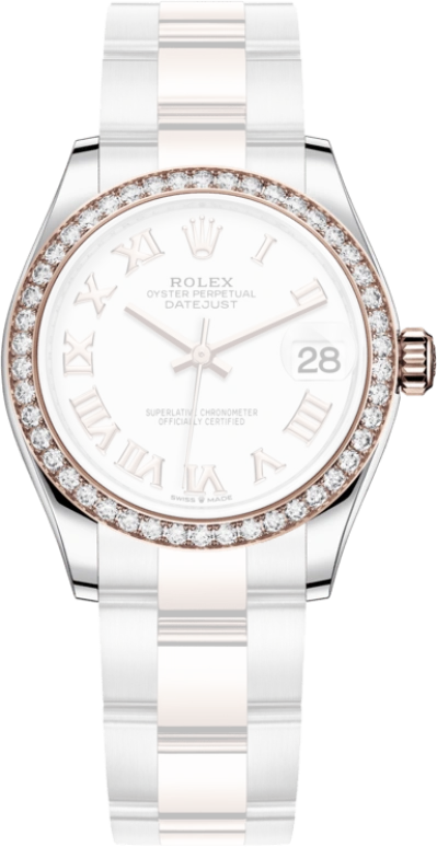 Rolex,Datejust 31 31mm,31mm,Rose Gold,Stainless Steel,White,Automatic,Day,55hours,278381RBR,278381RBR-0003
