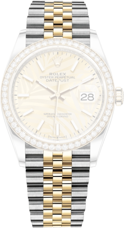 Rolex,Datejust 36 36mm,36mm,Yellow Gold,Stainless Steel,Champagne,Automatic,Day,70hours,126283RBR,126283RBR-0023