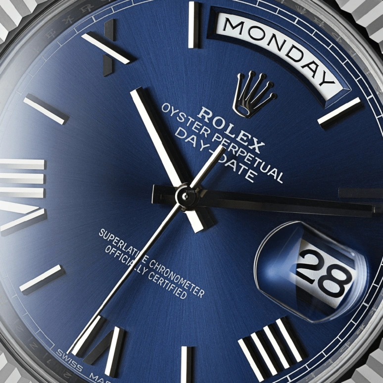 Rolex,Day-Date 40 40mm,40mm,White Gold,Blue,Automatic,Date,Day,228239,228239-0007