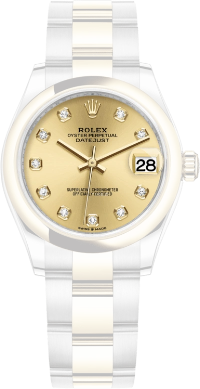 Rolex,Datejust 31 31mm,31mm,Yellow Gold,Stainless Steel,Champagne,Automatic,Day,55hours,278243,278243-0025