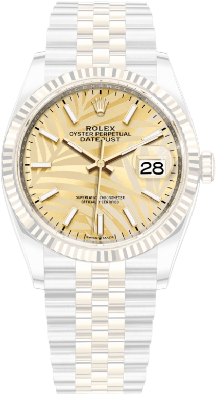 Rolex,Datejust 36 36mm,36mm,Yellow Gold,Stainless Steel,Champagne,Automatic,Day,70hours,126233,126233-0037