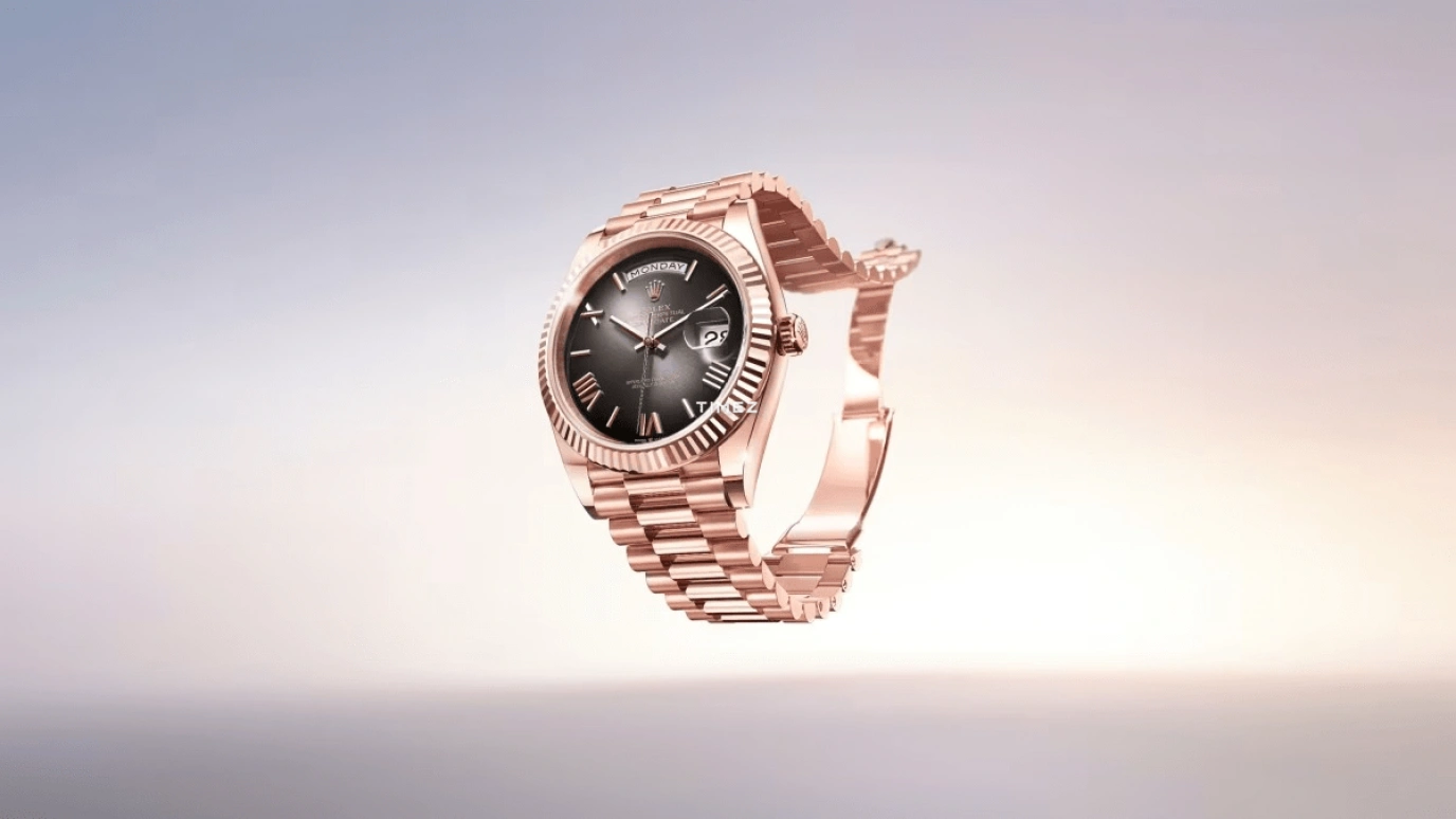 Rolex,Day-Date 40 40mm,40mm,Everose Gold,Gradient,Grey,Black,Automatic,Date,Day,228235,228235-0055