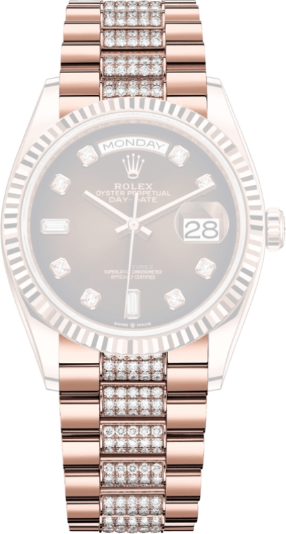 Rolex,Day-Date 36 36mm,36mm,Rose Gold,Brown,Automatic,Date,Day,128235,128235-0038