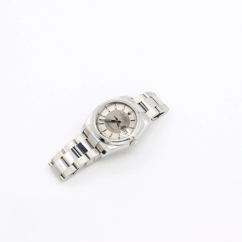 Rolex,Datejust 36 36mm,36mm,Stainless Steel,Silver,Grey,Automatic,Day,48hours,116200 Silver Tuxedo Oyster