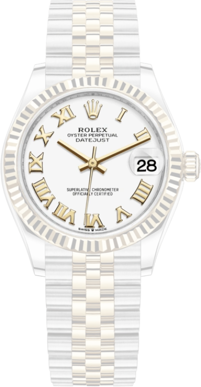 Rolex,Datejust 31 31mm,31mm,Yellow Gold,Stainless Steel,White,Automatic,Day,55hours,278273,278273-0002