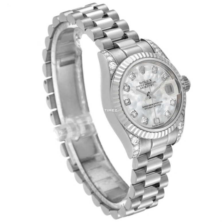Rolex,Lady-Datejust 26mm,26mm,White Gold,Silver White,White,Automatic,Day,48hours,179239 MOP