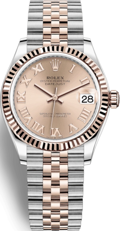 Rolex,Datejust 31 31mm,31mm,Rose Gold,Stainless Steel,Rose Gold,Automatic,Day,55hours,278271,278271-0006