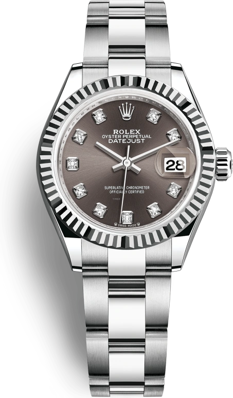 Rolex,Lady-Datejust 28mm,28mm,White Gold,Oystersteel,Grey,Automatic,Day,55hours,279174,279174-0016