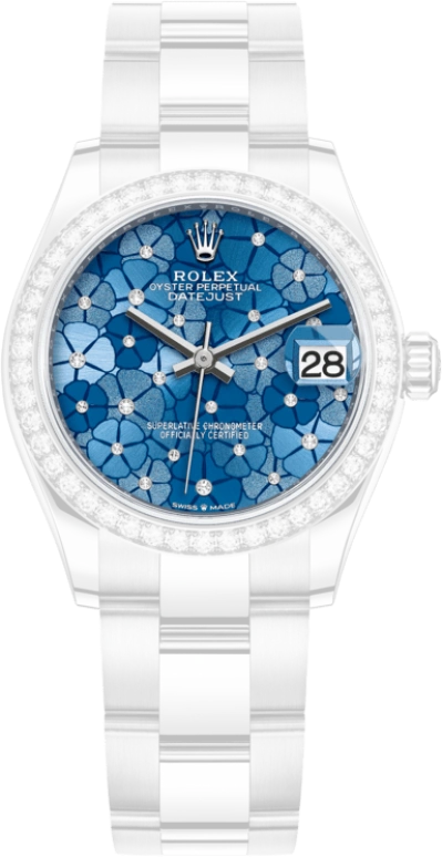 Rolex,Datejust 31 31mm,31mm,White Gold,Stainless Steel,Blue,Automatic,Day,55hours,278384RBR,278384RBR-0039