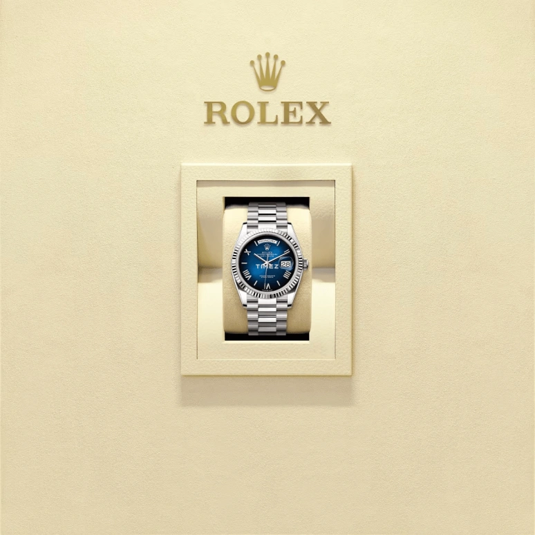 Rolex,Day-Date 36 36mm,36mm,White Gold,Blue,Automatic,Date,Day,128239,128239-0063