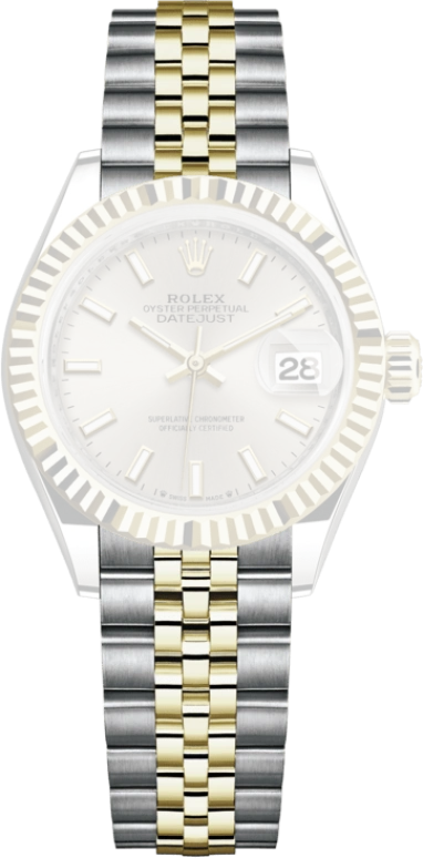 Rolex,Lady-Datejust 28mm,28mm,Yellow Gold,Oystersteel,Silver,Grey,Automatic,Day,55hours,279173,279173-0019