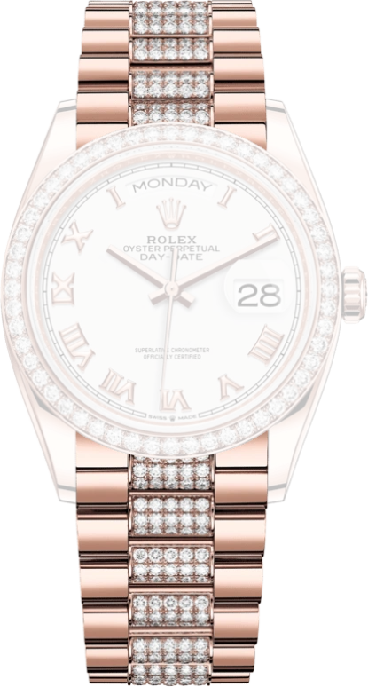 Rolex,Day-Date 36 36mm,36mm,Rose Gold,White,Automatic,Date,Day,128345RBR,128345RBR-0055