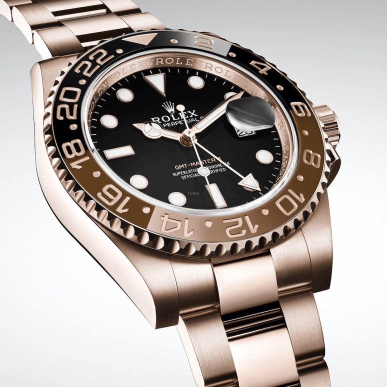 Rolex,GMT-Master II 40mm,40mm,Everose Gold,Black,Automatic,Day,Dule Time,Aymeric Laporte,Cristian Romero,Dwayne Johnson,Roger Federer,Cuti,126715CHNR,126715CHNR-0001