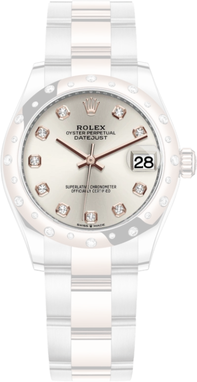 Rolex,Datejust 31 31mm,31mm,Rose Gold,Stainless Steel,Silver,Automatic,Day,55hours,278341RBR,278341RBR-0015