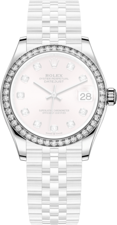 Rolex,Datejust 31 31mm,31mm,White Gold,Stainless Steel,Pink,Automatic,Day,55hours,278384RBR,278384RBR-0036
