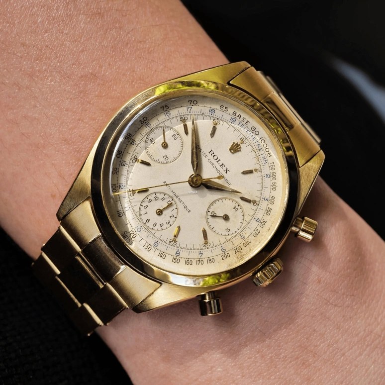 Rolex,Daytona 36mm,36mm,Yellow Gold,Silver White,White,Handwound,Chronograph,In-house Caliber,6234 Yellow Gold