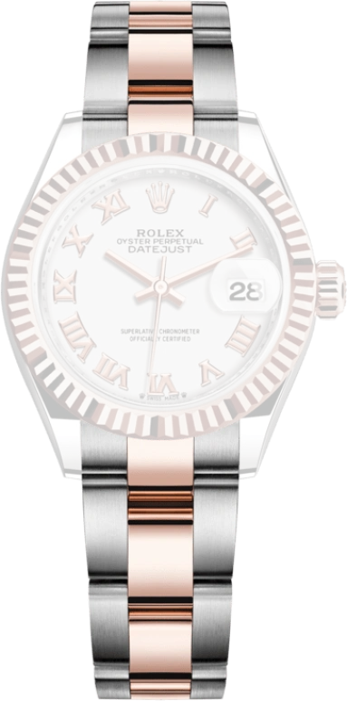 Rolex,Lady-Datejust 28mm,28mm,Everose Gold,Oystersteel,White,Automatic,Day,55hours,279171,279171-0022