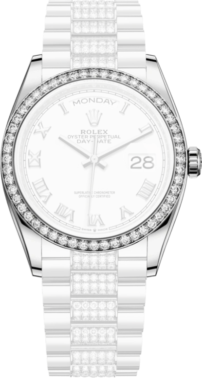 Rolex,Day-Date 36 36mm,36mm,White Gold,White,Automatic,Date,Day,128349RBR,128349RBR-0026