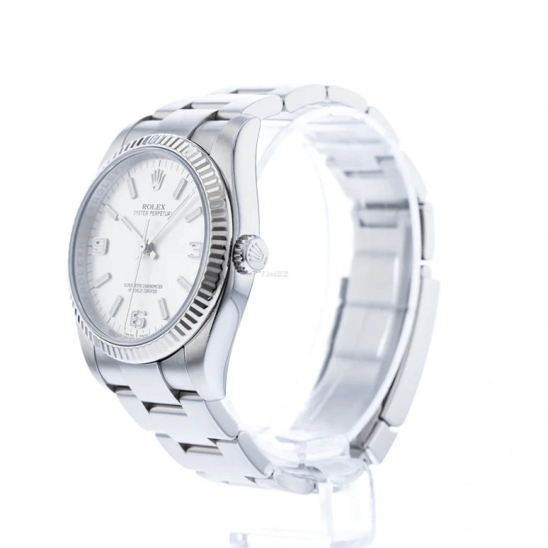 Rolex,Oyster Perpetual 36mm,36mm,Stainless Steel,White,Automatic,48hours,In-house Caliber,116034,116034-0004