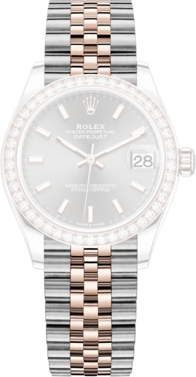 Rolex,Datejust 31 31mm,31mm,Rose Gold,Stainless Steel,Grey,Automatic,Day,55hours,278381RBR,278381RBR-0018