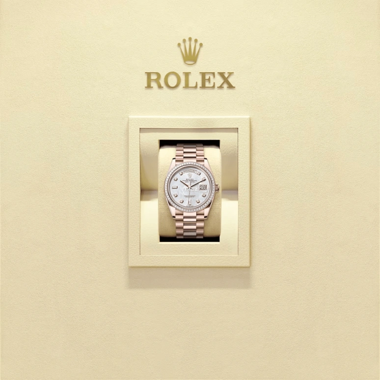 Rolex,Day-Date 36 36mm,36mm,Everose Gold,Silver White,Automatic,Date,Day,128395TBR,128395TBR-0006