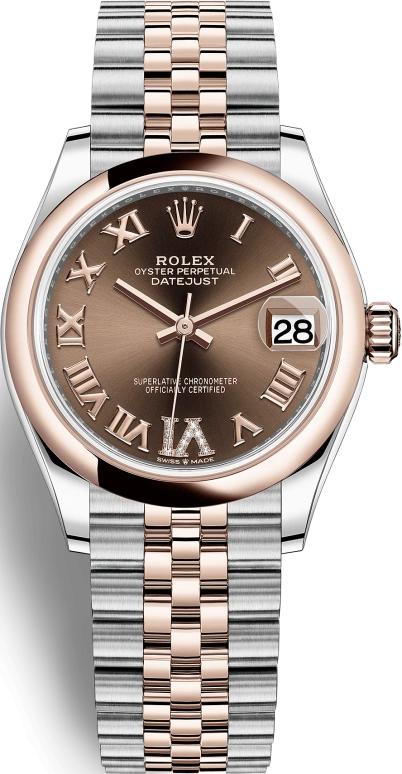 Rolex,Datejust 31 31mm,31mm,Rose Gold,Stainless Steel,Brown,Automatic,Day,55hours,278241,278241-0004