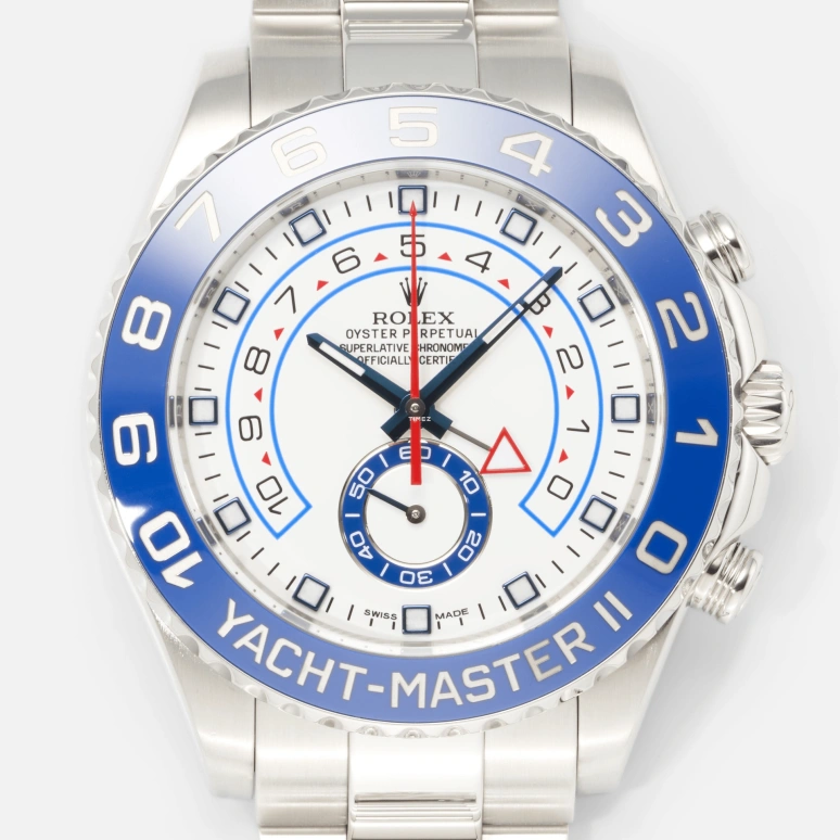 Rolex,Yacht-Master 44mm,44mm,Stainless Steel,White,Automatic,Countdown,Chronograph,Day,116680,116680-0001