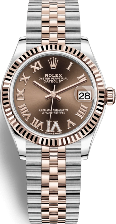 Rolex,Datejust 31 31mm,31mm,Rose Gold,Stainless Steel,Brown,Automatic,Day,55hours,278271,278271-0004