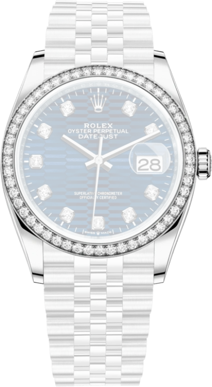 Rolex,Datejust 36 36mm,36mm,White Gold,Oystersteel,Blue,Automatic,Day,70hours,126284RBR,126284RBR-0049