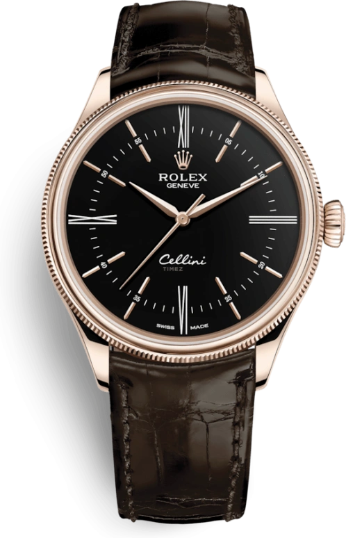 Rolex,Cellini 39mm,39mm,Rose Gold,Black,Automatic,48hours,In-house Caliber,50505,50505-0008