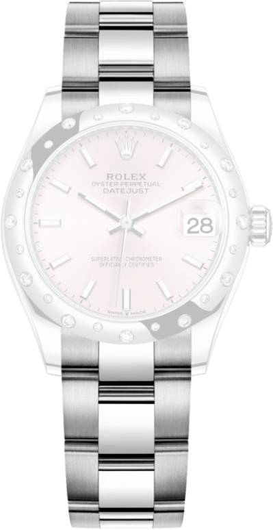Rolex,Datejust 31 31mm,31mm,White Gold,Stainless Steel,Pink,Automatic,Day,55hours,278344RBR,278344RBR-0015