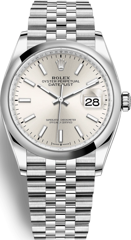 Rolex,Datejust 36 36mm,36mm,Stainless Steel,Silver,Automatic,Day,70hours,126200,126200-0001