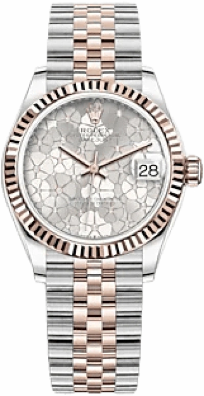 Rolex,Datejust 31 31mm,31mm,Rose Gold,Stainless Steel,Silver,Automatic,Day,55hours,278271,278271-0032