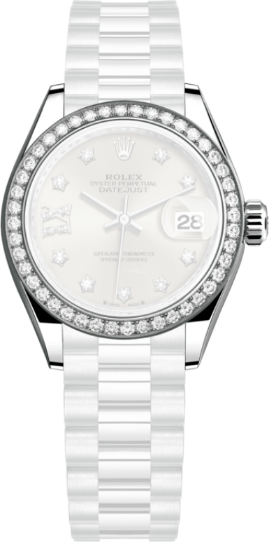 Rolex,Lady-Datejust 28mm,28mm,White Gold,Silver,Automatic,Day,55hours,279139RBR,279139RBR-0003